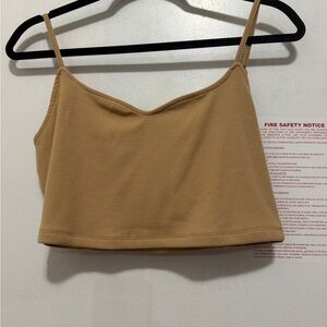 SHEIN Beige Ribbed Cami Top